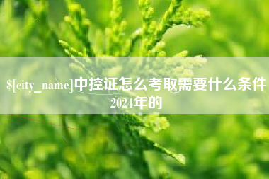 大竹中控证怎么考取需要什么条件2024年的