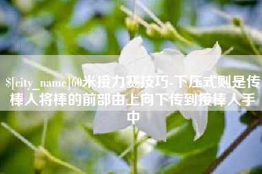 大竹60米接力赛技巧-下压式则是传棒人将棒的前部由上向下传到接棒人手中